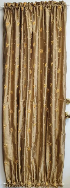 French Door curtain Olive embroidered 54" wide 72" length sash Free shipping