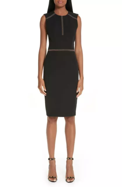 New Versace Collection Black Studded Sheath Dress IT 44  US 8 Org $1,195