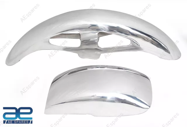 Avant & Arrière Garde Boue FENDER Set Acier Chrome pour Yamaha Tz RD250 RD350 Td