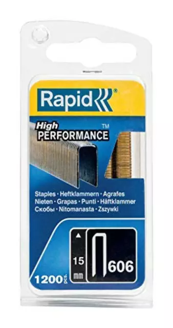 (TG. 15 mm) Rapid 40109528 No. 606 Graffe a Dorso Stretto 15 mm, Acciaio - NUOVO