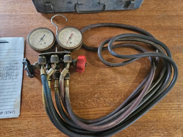 J/B HVAC Refrigeration Manifold Gauges with Hoses R22 R12 R502