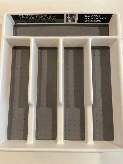 Organizador de cajón Faberware vajilla utensilio cubiertos soporte de almacenamiento bandeja antideslizante
