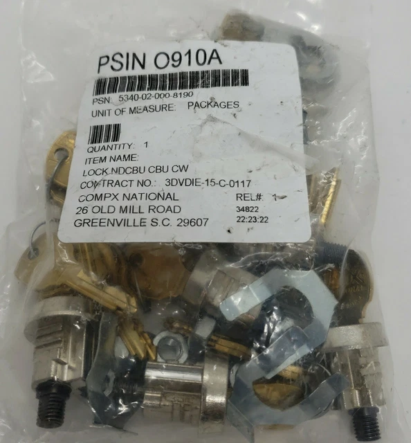 NEW COMPX CP100 USPSL1172C (0910A) Pack of 10 Mailbox Lock & Key £110