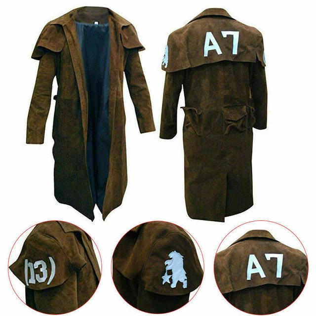 Manteau Long En Cuir Daim Véritable Style Western Ranger - Fabriqué Main Au Pakistan - Toutes Tailles