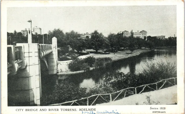 Adelaide, Australia, City Bridge, River Torrens - Vintage Postcard (ZZ)