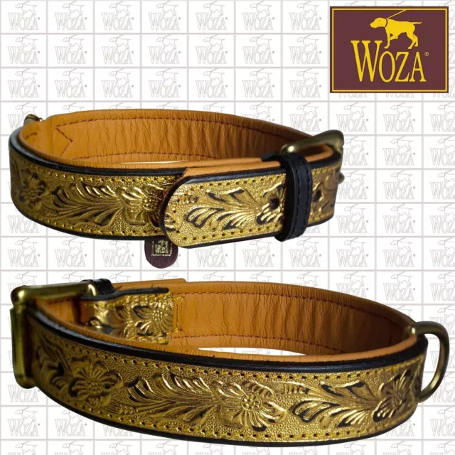 WOZA Premium Hundehalsband Vollleder Lederhalsband Soft Rindnappa Collar GP1124