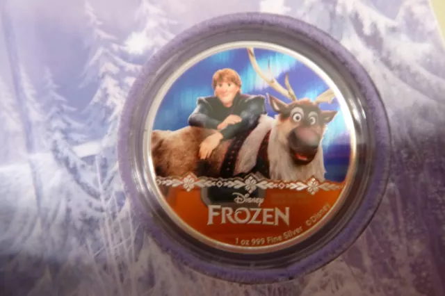 Disney Frozen 1oz .999 Silver Coin Kristoff & Sven - 1 of Only 10,000 Minted