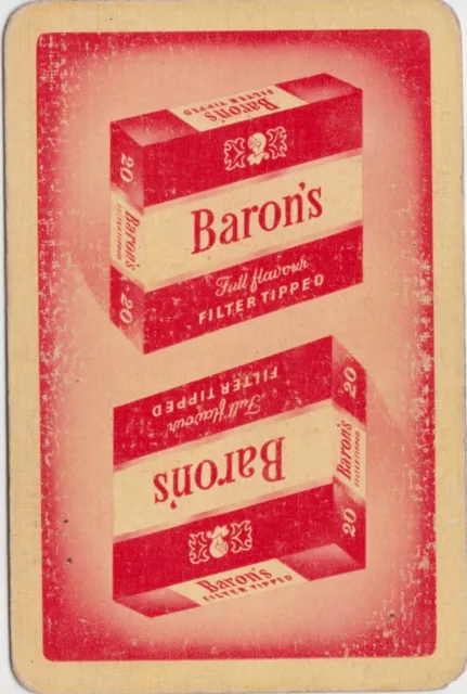 Cigarette 1960's tobacco advertising Barons playing swap card, uncommon
