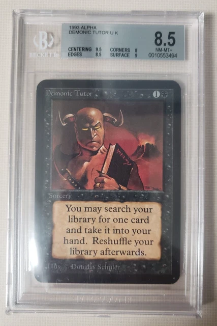 MTG Limited Edition Alpha - Demonic Tutor | Vintage | 1993 | BGS 8.5 MTG Limited Edition Alpha - Demonic Tutor | Vintage | 1993 | BGS 8.5