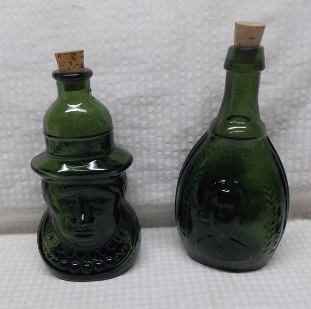 Wheaton Green Bottles Pocahontas and Jenny Lind