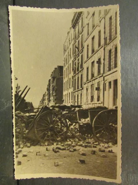 ancienne photo aout 1944 liberation de paris 75 guerre 1939 1940 barricades