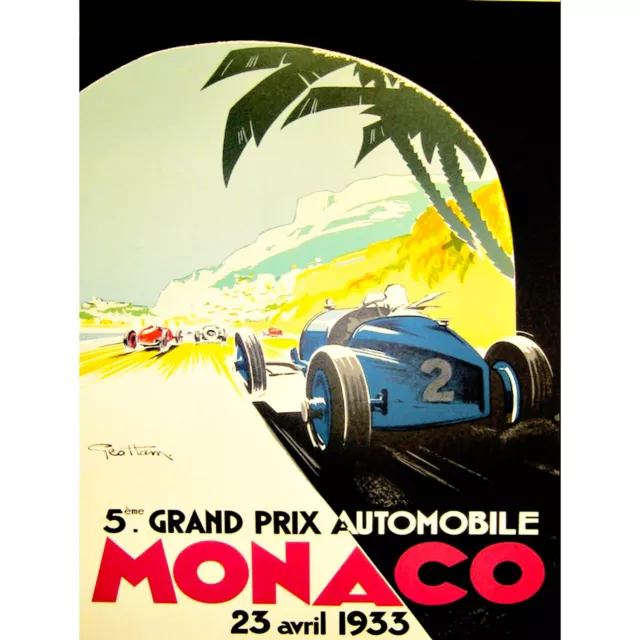 Sport Advert Motor Race Grand Prix Monaco Monte Carlo 30X40 Cms Fine Art Print A