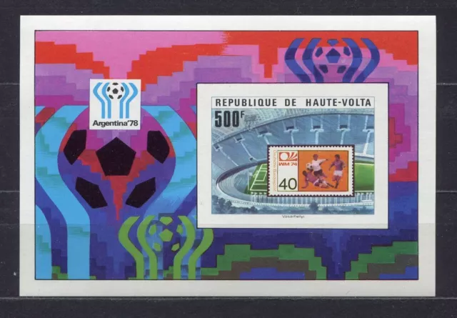 S5246) Haute Volta 1977 MNH Wc Football -cm FUSSBALL S/S World Cup Stamps Imperf