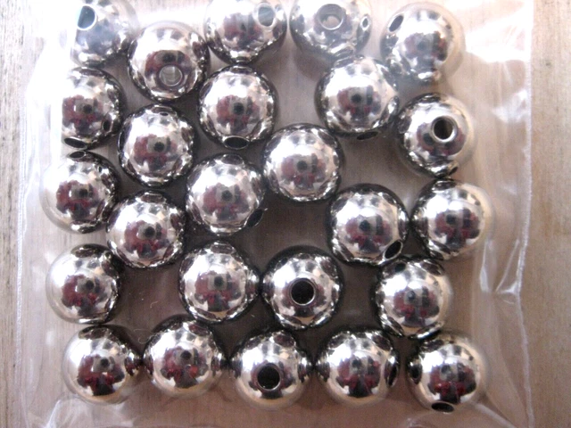 25 * 5/16 Solid brass Nickel Plated Beads U.S. Made for * Muskie & Pike lures *