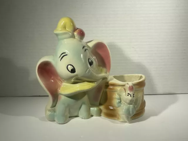 DUMBO Planter Walt Disney Productions Timothy Mouse Pastels 1940s DecorativeVase