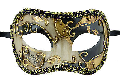 Mask from Venice Colombine Black Golden Costume-Ball Masquerade - 1937 -V83B