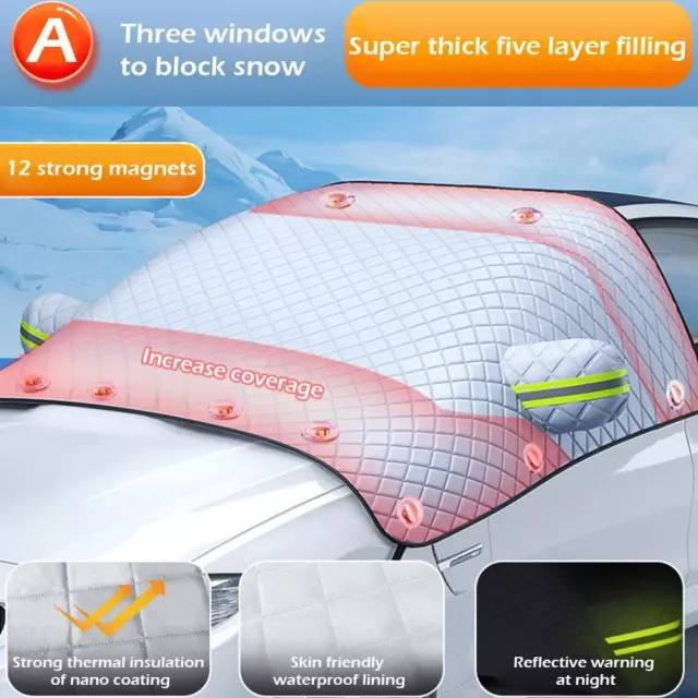 Magnetic Car Windscreen Cover Ice Frost Protector Sun Shade Winter,