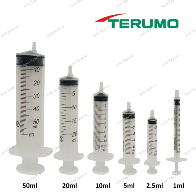 TERUMO STERILE SYRINGES - 1ml 3ml 5ml 10ml 20ml 30ml 50ml Hypodermic Luer Slip