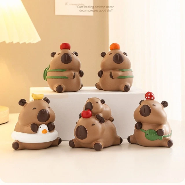 Figurine D'animal Capybara - Sculpture Mignonne, Décoration Bureau Ou Collection