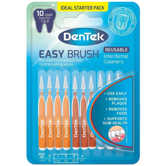 DENTEK REUSABLE EASY Brush Interdental Brushes 10 Pack EUR 2,31