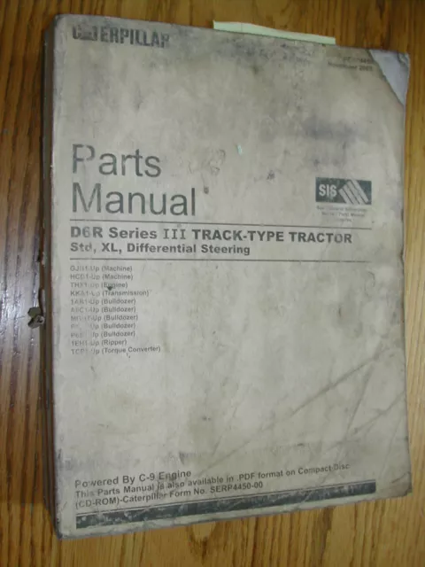 CAT Caterpillar D6R III PARTS MANUAL BOOK CATALOG TRACTOR BULLDOZER GJB HCD C-9