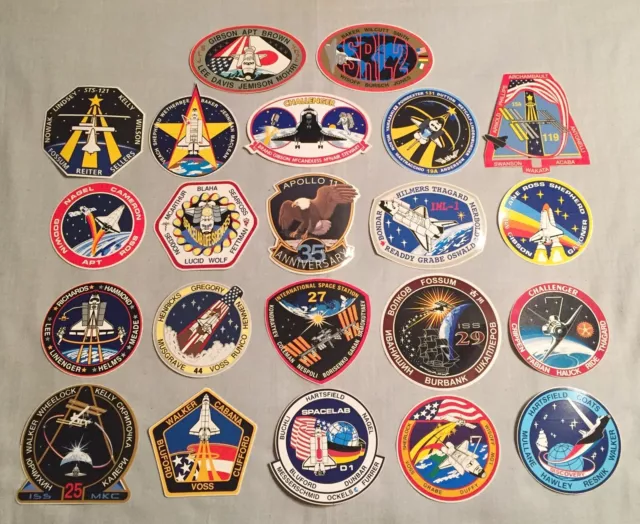 NASA LOT of 22 Space Program & Shuttle STS Mission STICKERS Apollo ISS Spacelab