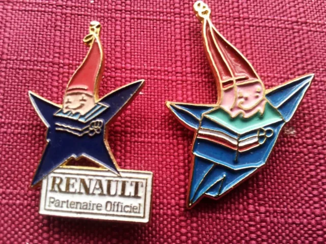 pins lot de 2 pins jeux olympiques Albertville 1992 Renault partenaire Mascotte