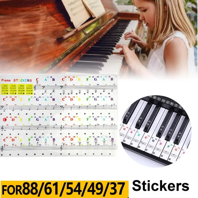 Removable Piano Keyboard Note Labels Reusable Piano Stickers Key Guide Marker