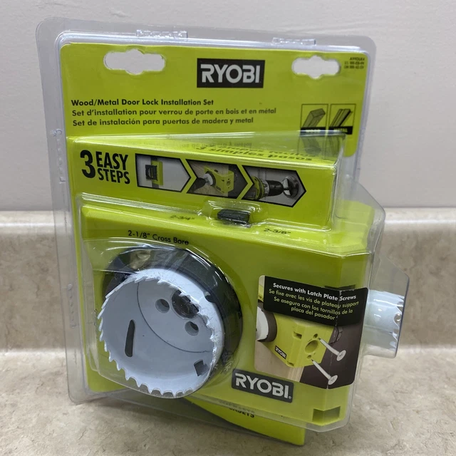 Ryobi A99DLK4 Door Lock Installation Kit Wood Metal Deadbolt Lockset Guide