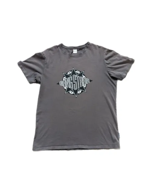 Vtg Gang Starr Logo Graphic Tee T-Shirt Guru DJ Premier Hip Hop Y2K Rap Large