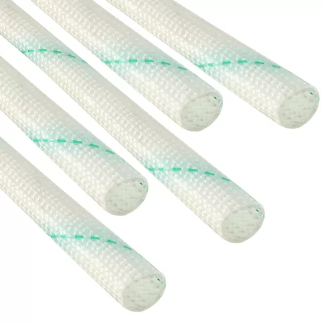 Manguito Fibra Vidrio Aislantes PVC 5mm ID 1500V 125°950mm 10Pcs Blanco Y Verde