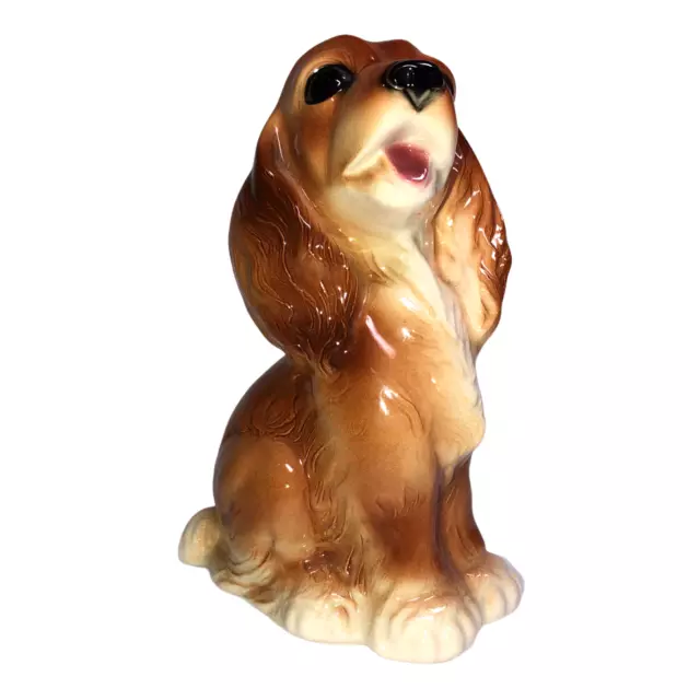 VTG Royal Copley Cocker Spaniel Dog Figurine Ceramic Art Pottery Golden Brown