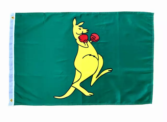 5x3ft Boxing Kangaroo Flag Large Heavier Duty Knitted Polyester Flag With Clips