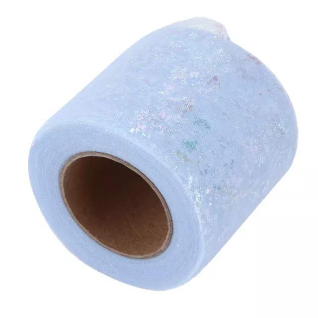 (Light Blue)Glitter Tulle Rolls DIY Craft Light Fastness Symphony Polyester