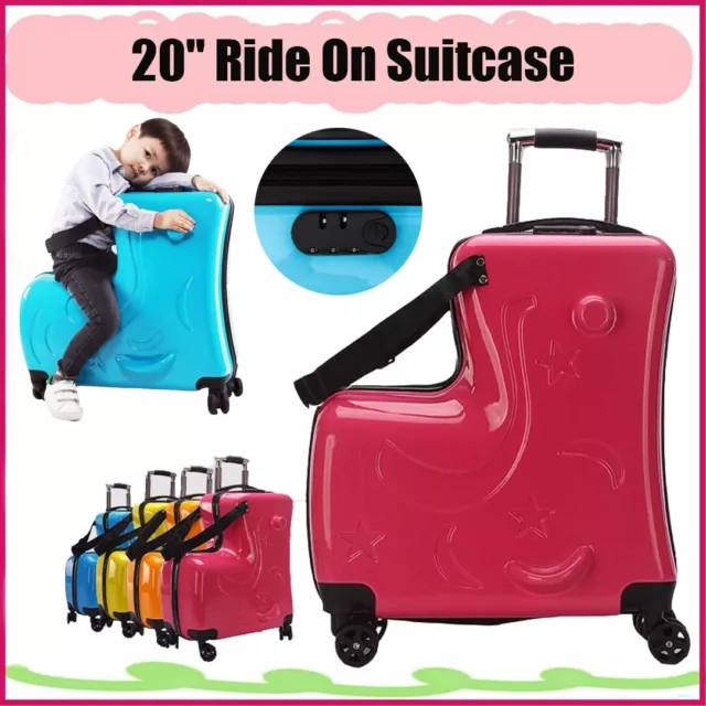 2-in-1 Kids Luggage Set Carry On Luggage With Wheels Kids Ride On Suitcase
