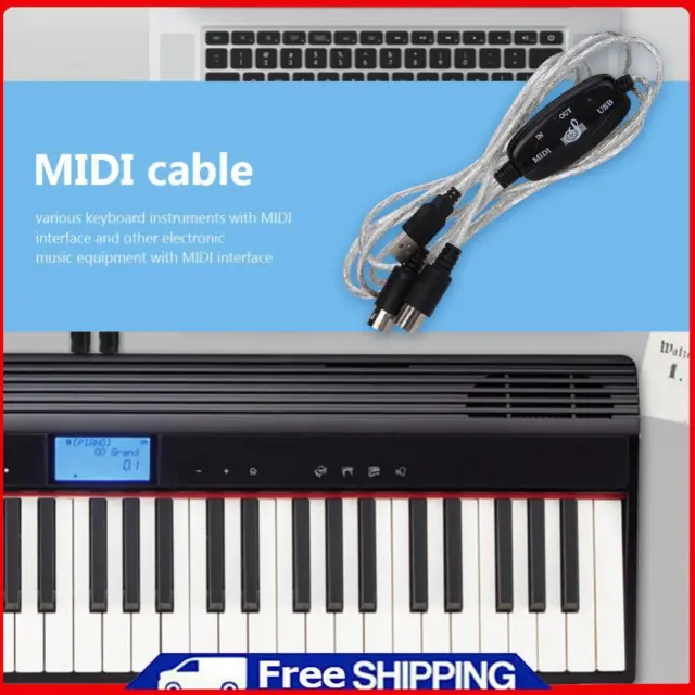 USB In-Out MIDI Interface Cable Converter PC to Music Keyboard Adapter Cord UK