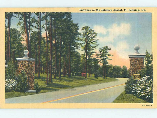 Military - Entrance To Infantry School Fort Benning - Columbus Georgia GA J8284