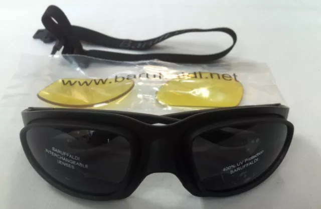 Baruffaldi Wind Tini Motorcycle/Scooter Goggles! Smoke & Yellow Lens! (174001) 3