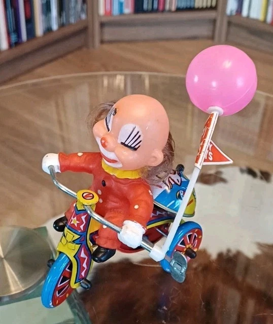 Jouet Ancien MTU – Tricycle De Clown En Métal, Mécanique à Clé, Années 60/70 (Neuf En Boîte)
