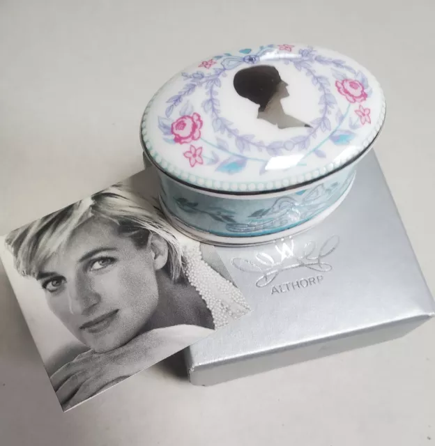 Princess Diana Althorp Commemorative Fine Bone China Pill Box Trinket Gift Box