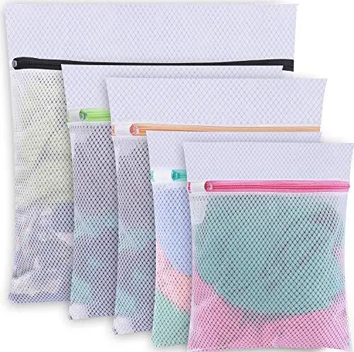 Set Of 5 Mesh Laundry Bags For Blousehosieryunderwearsweatersetc. Premium Laundr