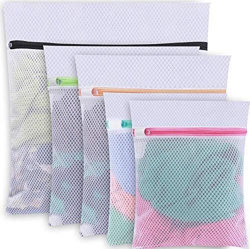 Set Of 5 Mesh Laundry Bags For Blousehosieryunderwearsweatersetc. Premium Laundr