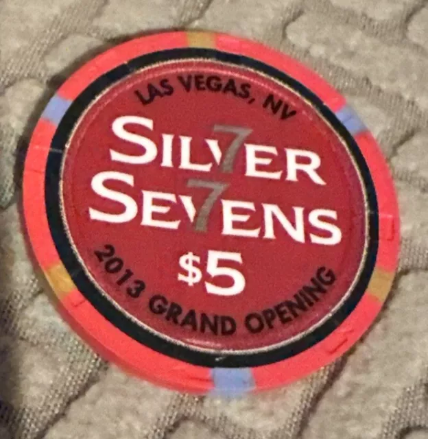 $ 5 silver sevens obsolete las vegas nevada GRAND OPENING Chip