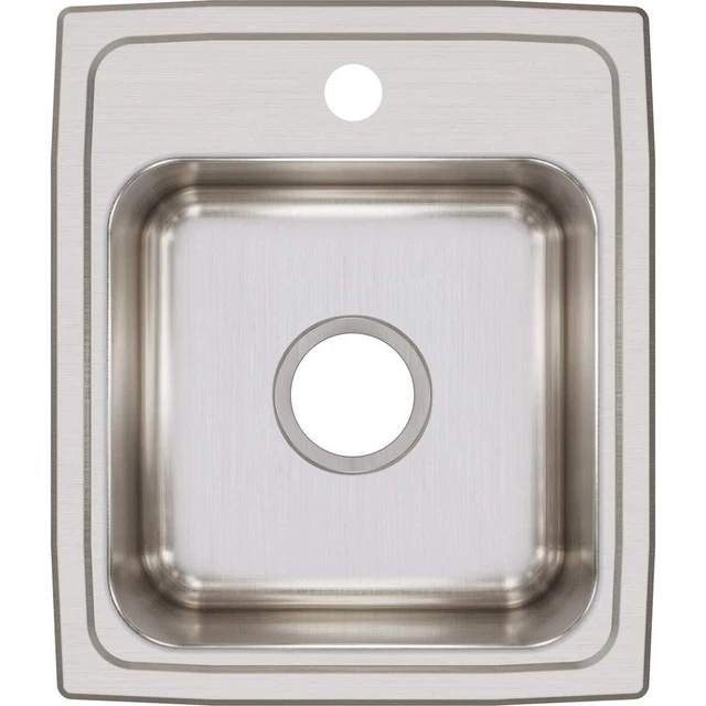 Elkay LR15171 Lustertone Stainless Steel Single Bowl Top Mount Bar Sink, 7.63 x