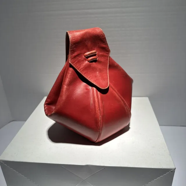 VTG ROSENFELD ORIGINAL Genuine red leather Clutch Handbag