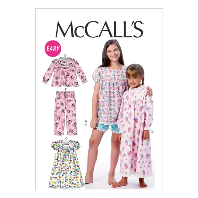 McCalls Easy NÄHMUSTER M6831 Kinder/Mädchen Kleider, Tops, Shorts, Hose