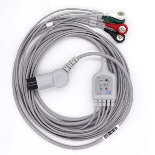 5 Leads IEC AHA Snap ECG Cable Fits Welch Allyn Propaq 100/200 Series Propaq CS