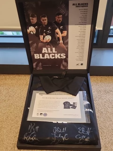 Official New Zealand All Blacks 2023 Rugby World Cup Squad Signed Jersey
