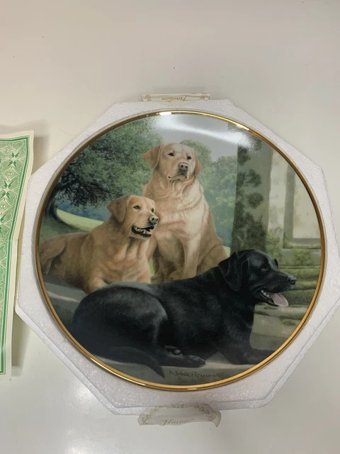 CANINE COMPANIONS Franklin Mint Plate Labradors / Retriever Dogs Nigel Hemming