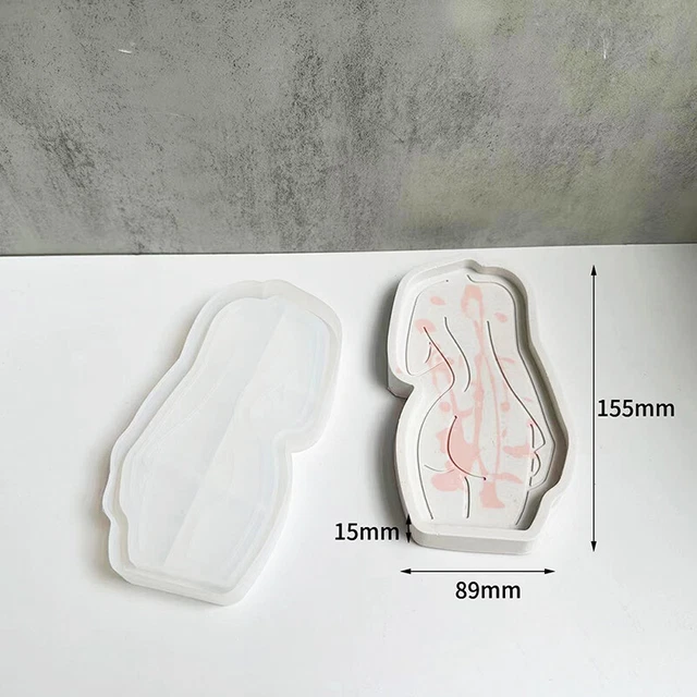 Bandeja corporal para dama molde de silicona resina epoxi mujer modelo taza de arte placa abstracta D TS